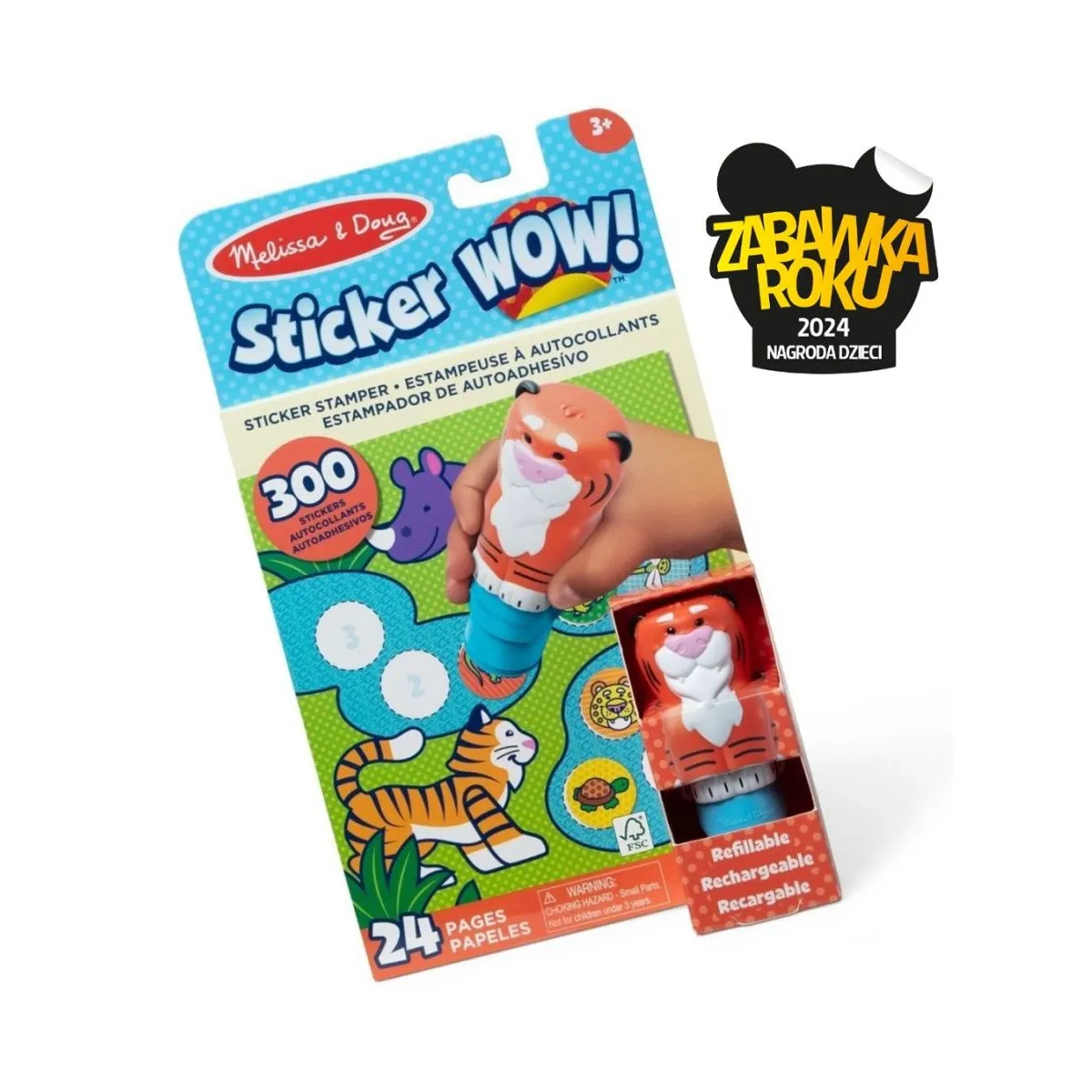 Sticker Wow - Książeczka i stempelek z naklejkami - Tygrys - Melissa&amp;Doug