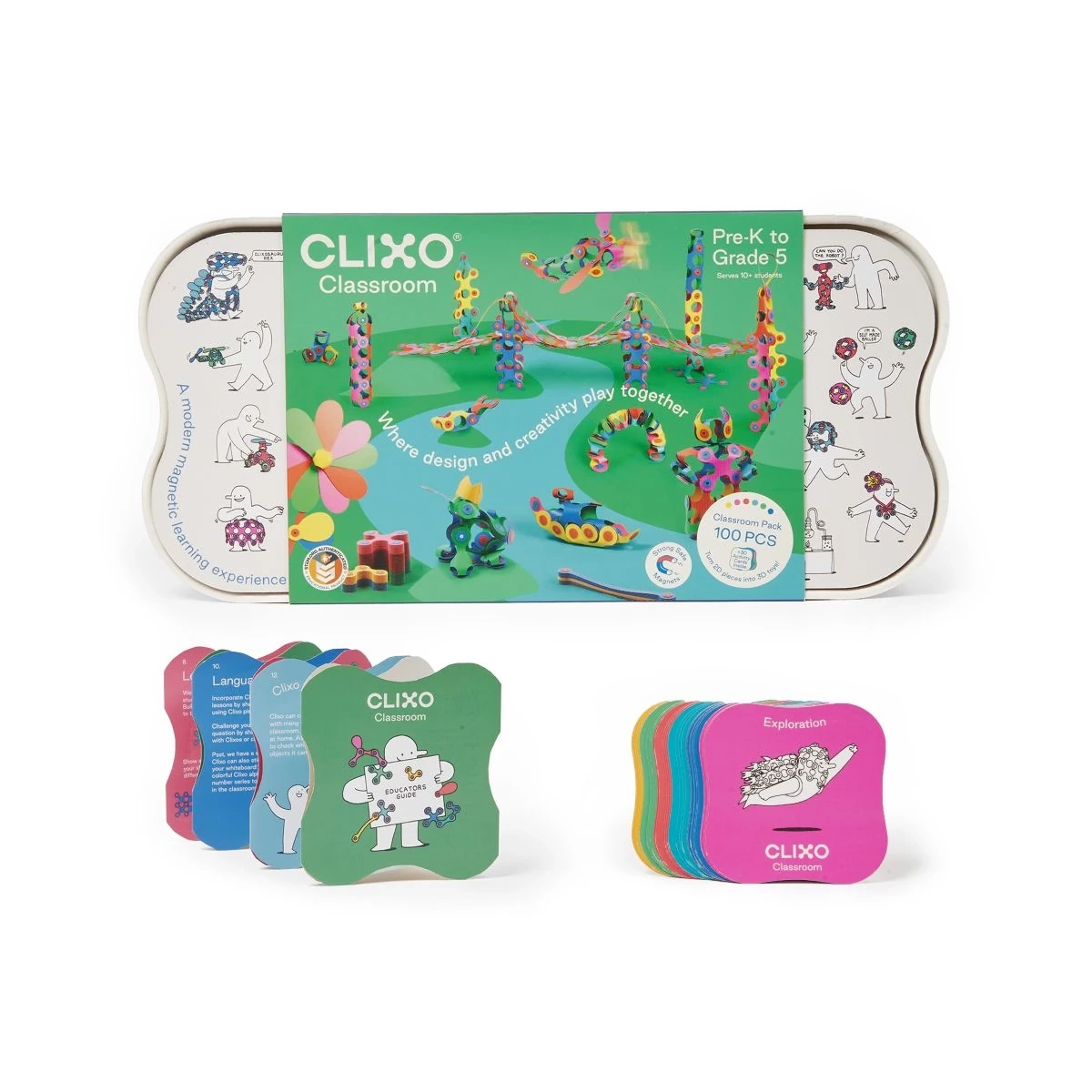 Klocki magnetyczne Clixo - Classroom pack - 100 el. - miniatura 2