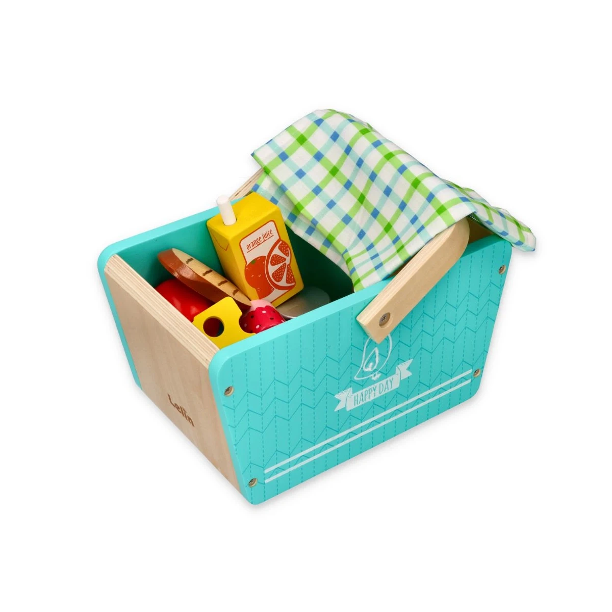 Koszyk piknikowy z akcesoriami - miętowy - miniatura 4