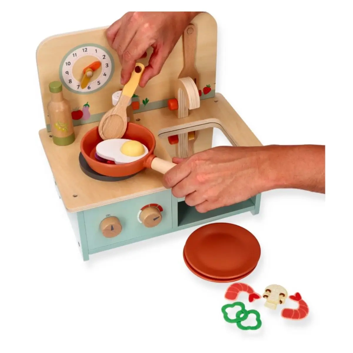 Mała drewniana kuchnia z akcesoriami - miniatura 2