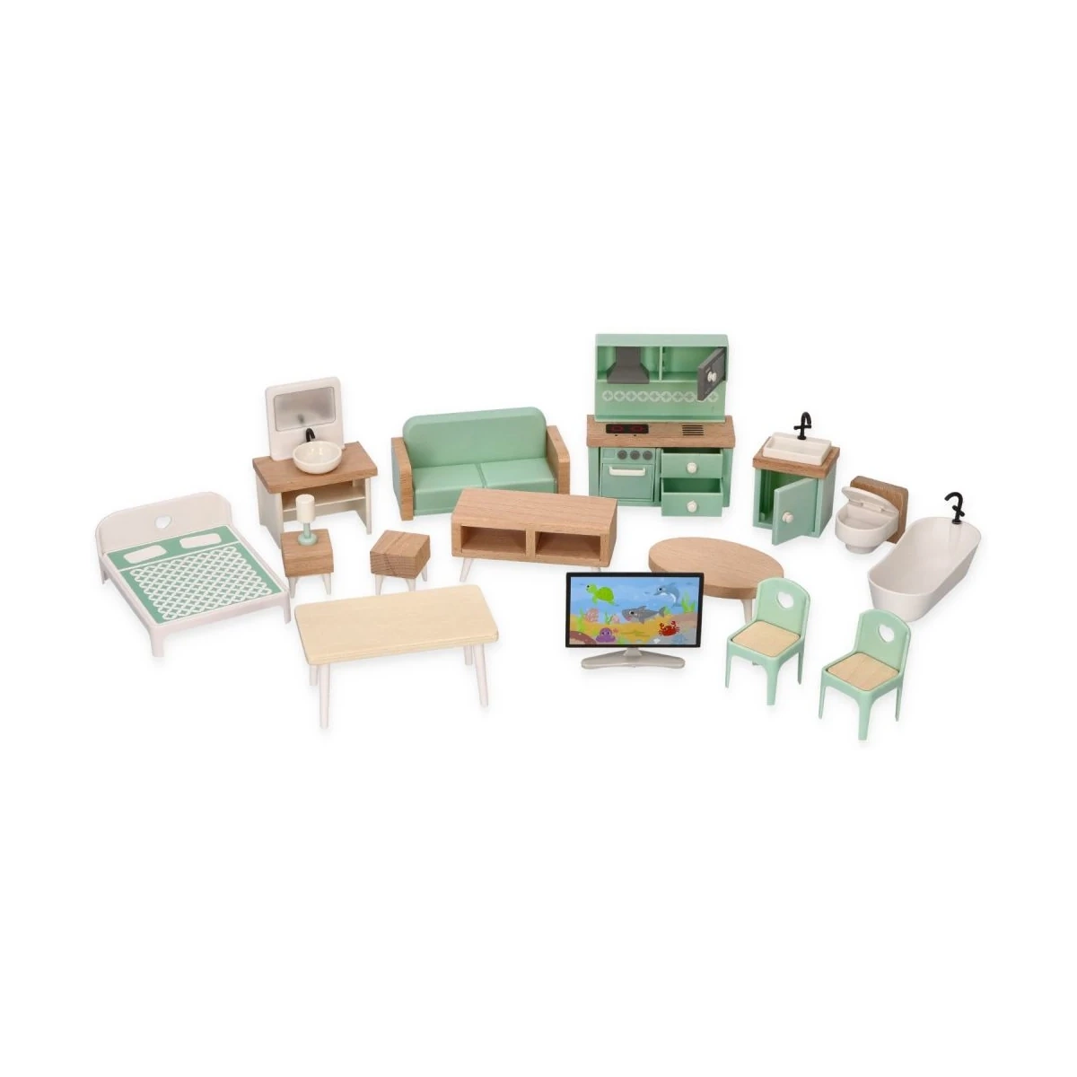 Drewniany domek dla lalek z windą - miniatura 12