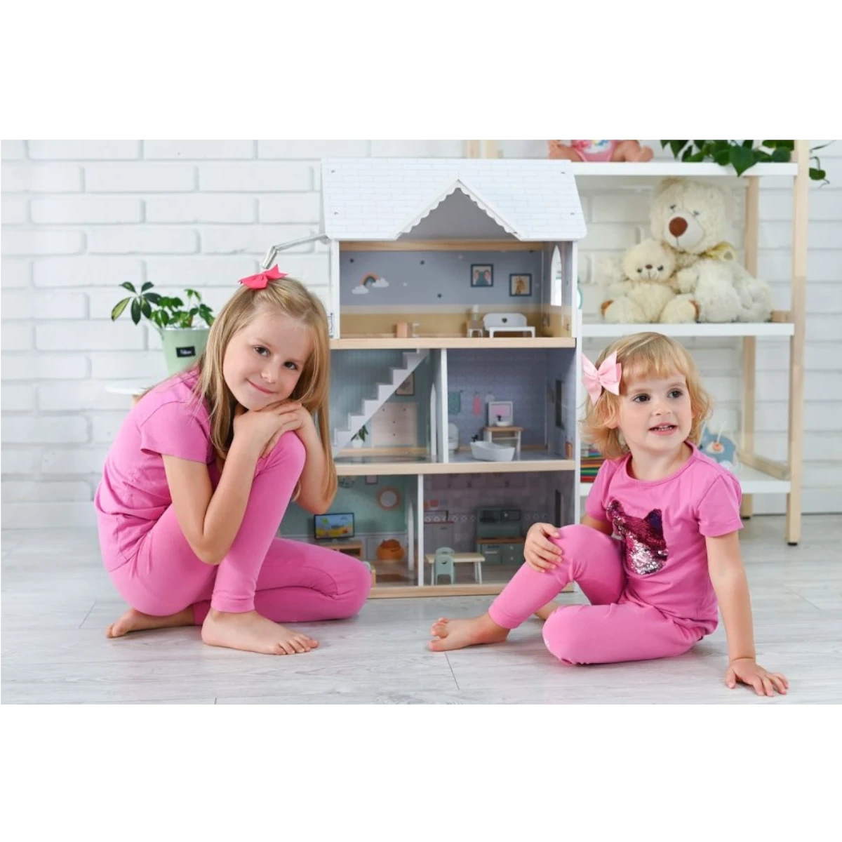 Drewniany domek dla lalek z windą - miniatura 13