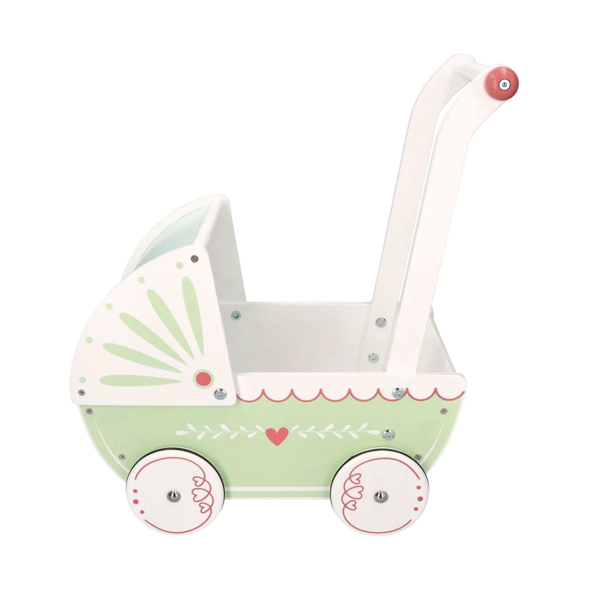 Drewniany pastelowy wózek dla lalek - Adam Toys