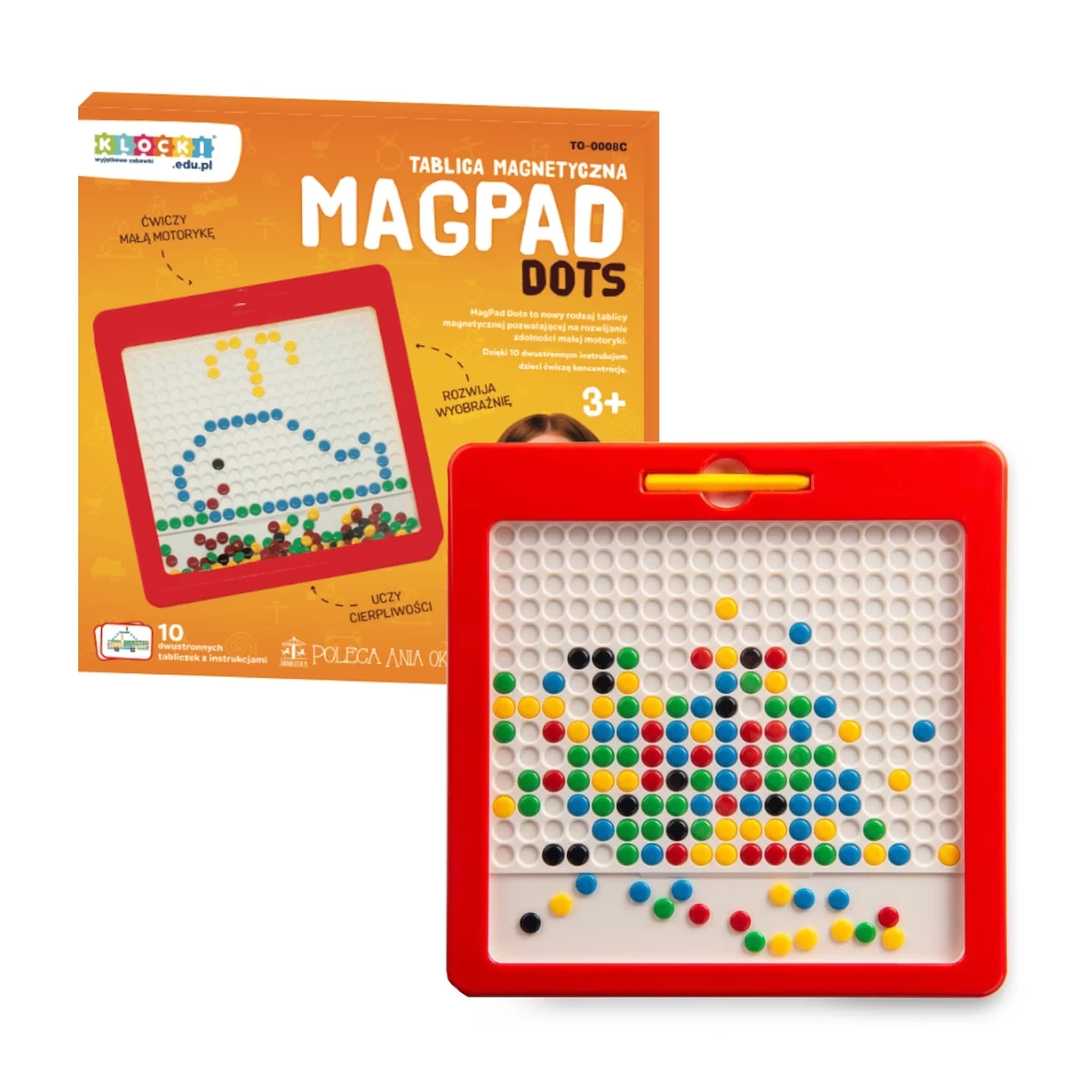 Tablica magnetyczna MagPad Dots [czerwona] - klocki.edu.pl