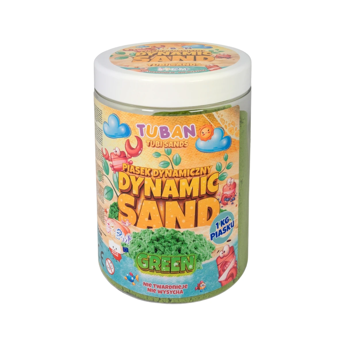 Piasek dynamiczny - zielony - 1kg - Tuban