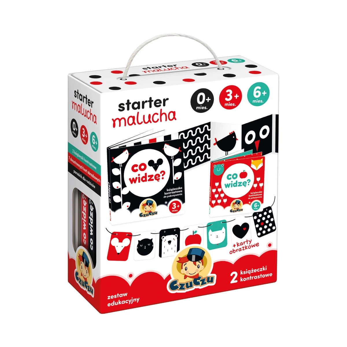 Karty kontrastowe CzuCzu Starter malucha z książeczkami harmonijkami 0-6 miesięcy - CzuCzu