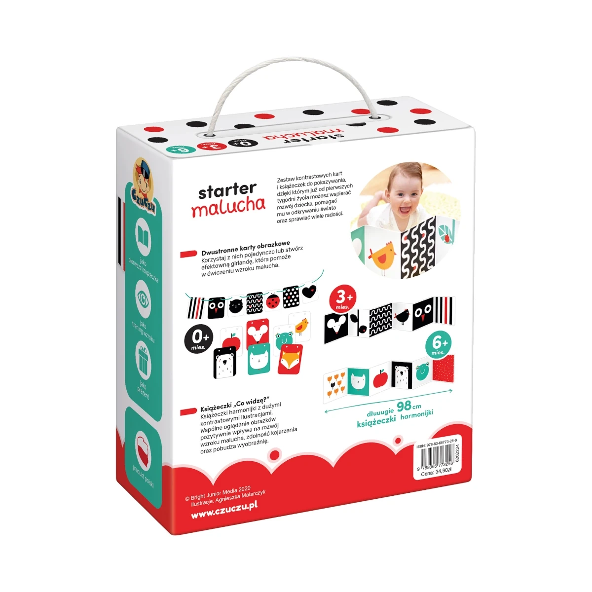 Karty kontrastowe CzuCzu Starter malucha z książeczkami harmonijkami 0-6 miesięcy - miniatura 6