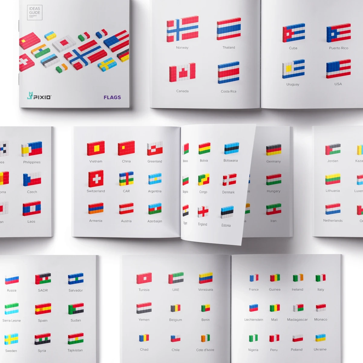 Klocki magnetyczne Pixio Flags flagi 111 elementów Story Series 6+ - miniatura 2