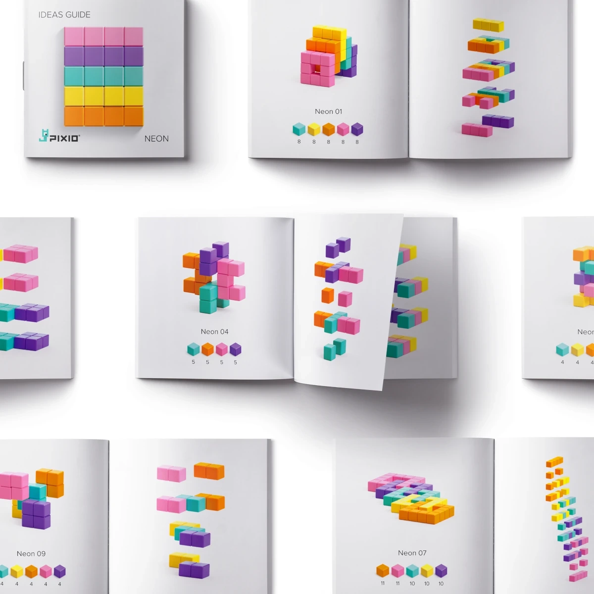 Klocki magnetyczne Pixio Abstract Neon 60 elementów 6+ - miniatura 8