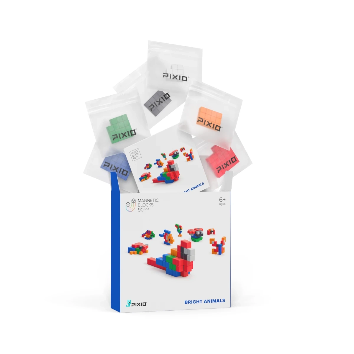 Klocki magnetyczne Pixio Bright Animals zwierzęta 90 elementów 6+ - miniatura 9