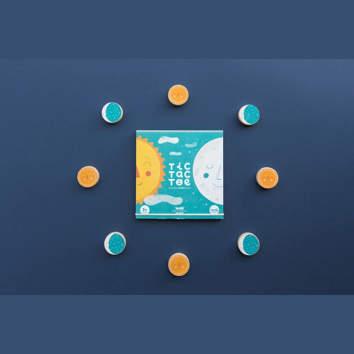 Gra kółko i krzyżyk Londji Słońce i księżyc drewniana 4+ - miniatura 3