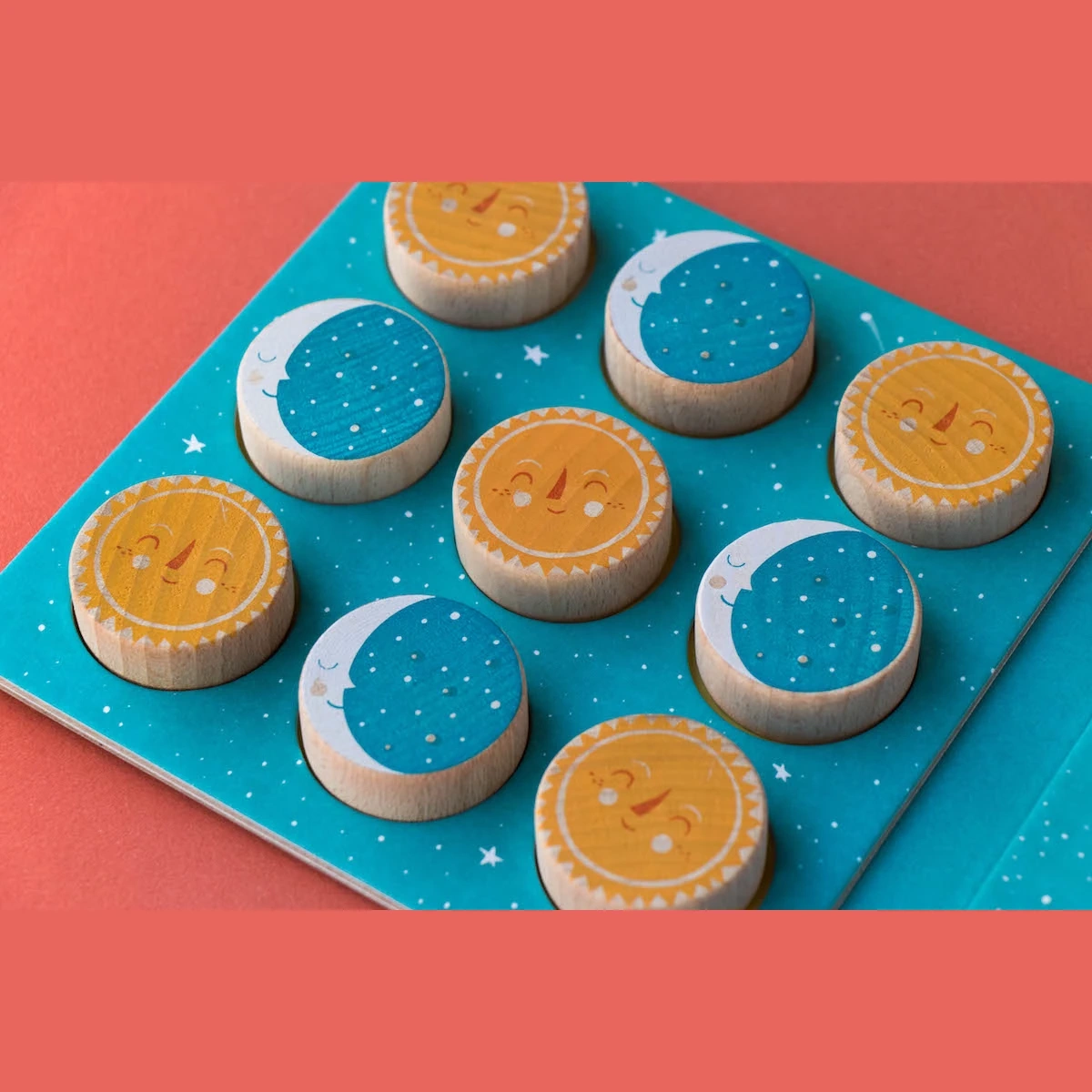 Gra kółko i krzyżyk Londji Słońce i księżyc drewniana 4+ - miniatura 4