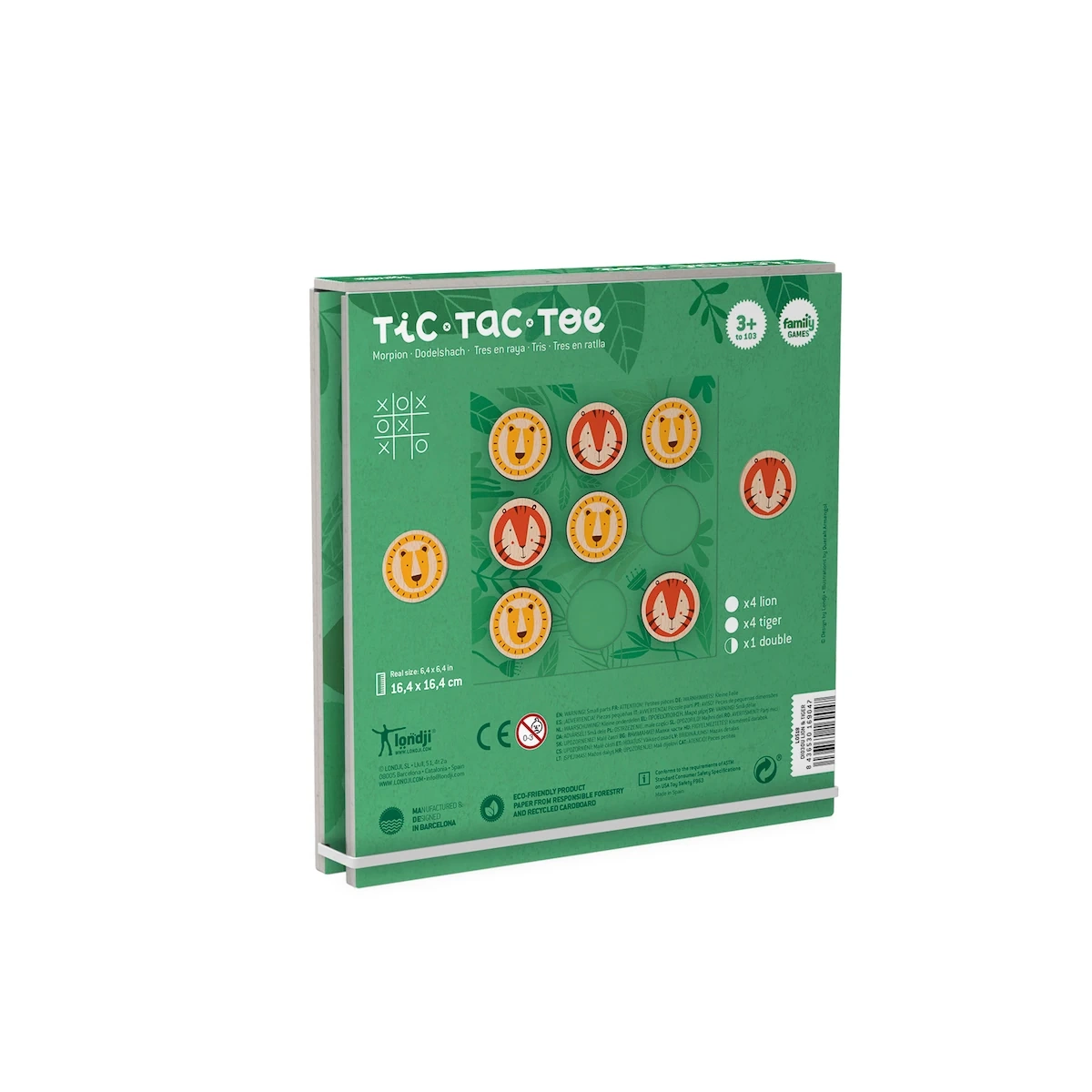 Gra kółko i krzyżyk Londji Lew i tygrys drewniana 4+ - miniatura 4