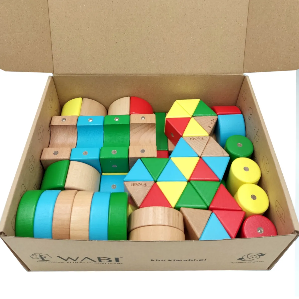 Drewniane klocki magnetyczne WABI 80 elementów z 304 magnesami 3+ - miniatura 3