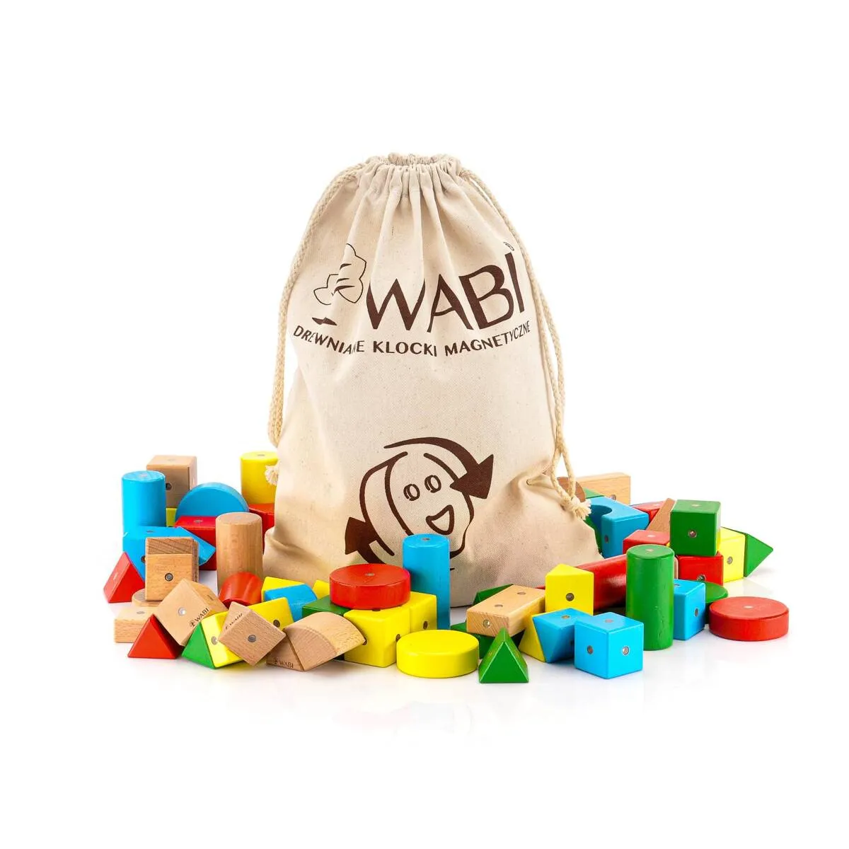 Drewniane klocki magnetyczne WABI 80 elementów z 304 magnesami 3+ - miniatura 17