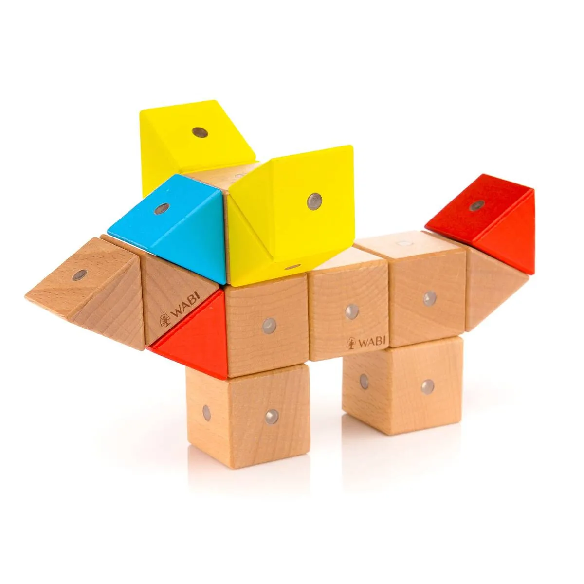 Drewniane klocki magnetyczne WABI 80 elementów z 304 magnesami 3+ - miniatura 19