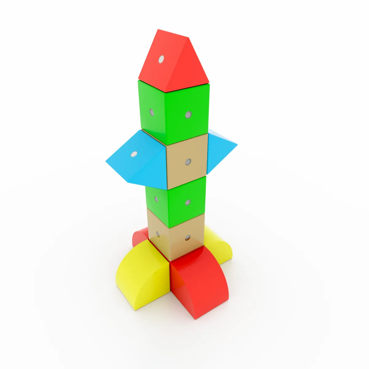 Drewniane klocki magnetyczne WABI 80 elementów z 304 magnesami 3+ - miniatura 20