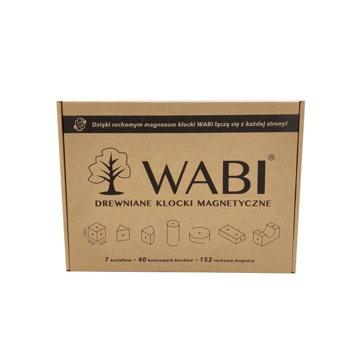 Drewniane klocki magnetyczne WABI 40 elementów z 152 magnesami 3+ - miniatura 4