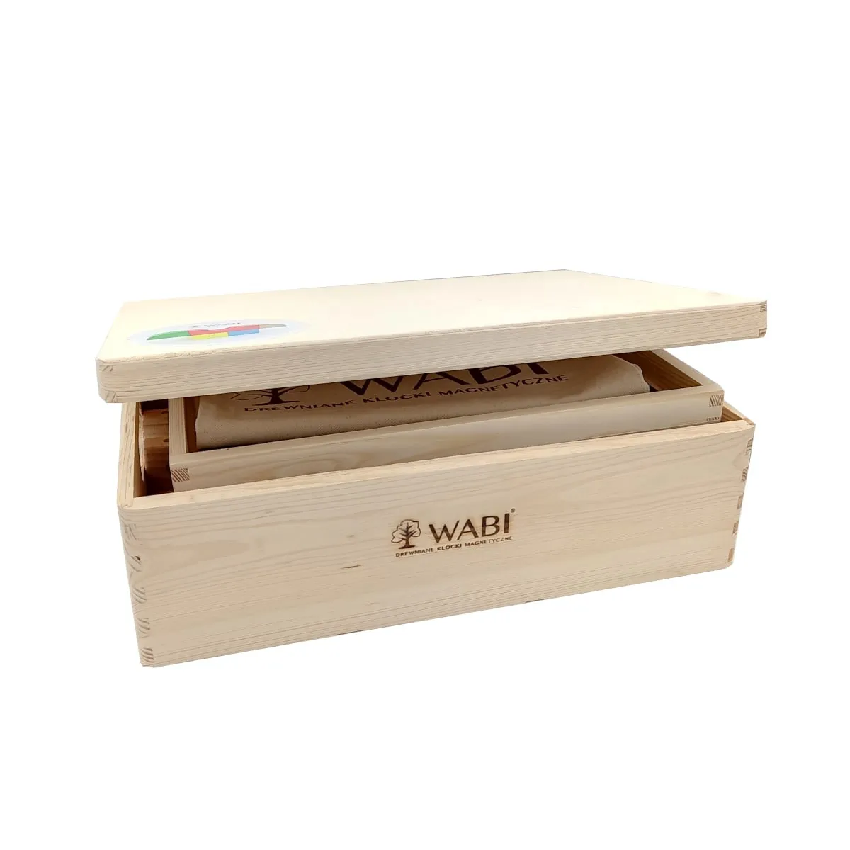 Drewniane klocki magnetyczne WABI zestaw edukacyjny 120 elementów z tacką 3+ - miniatura 10