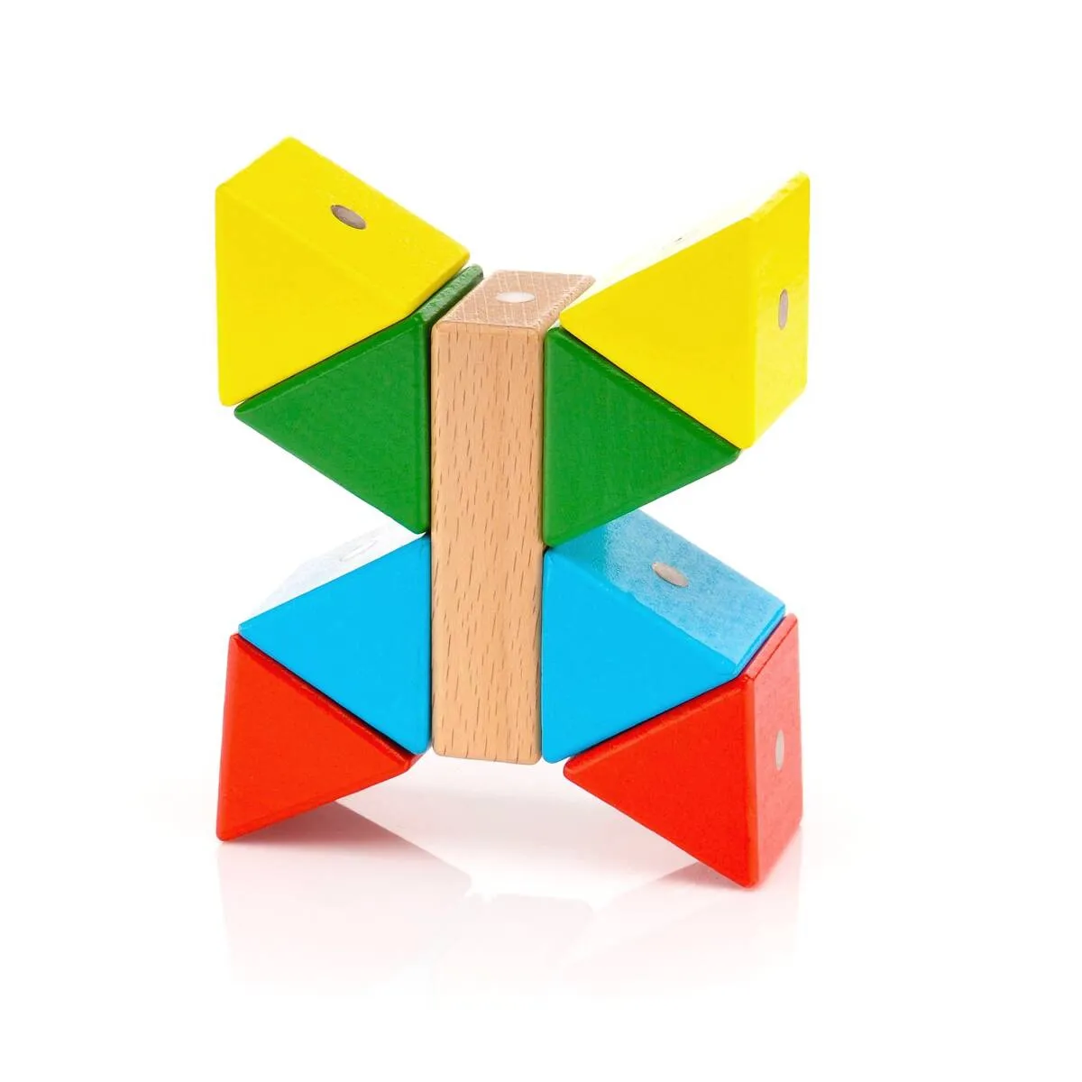 Drewniane klocki magnetyczne WABI zestaw edukacyjny 120 elementów z tacką 3+ - miniatura 17