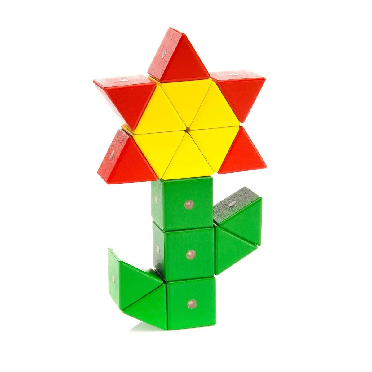 Drewniane klocki magnetyczne WABI zestaw edukacyjny 120 elementów z tacką 3+ - miniatura 20