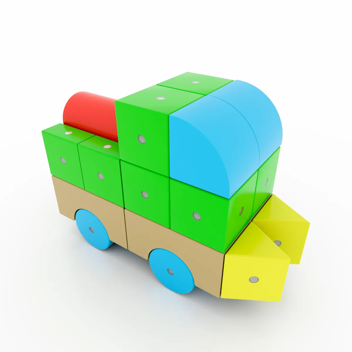 Drewniane klocki magnetyczne WABI zestaw edukacyjny 120 elementów z tacką 3+ - miniatura 23