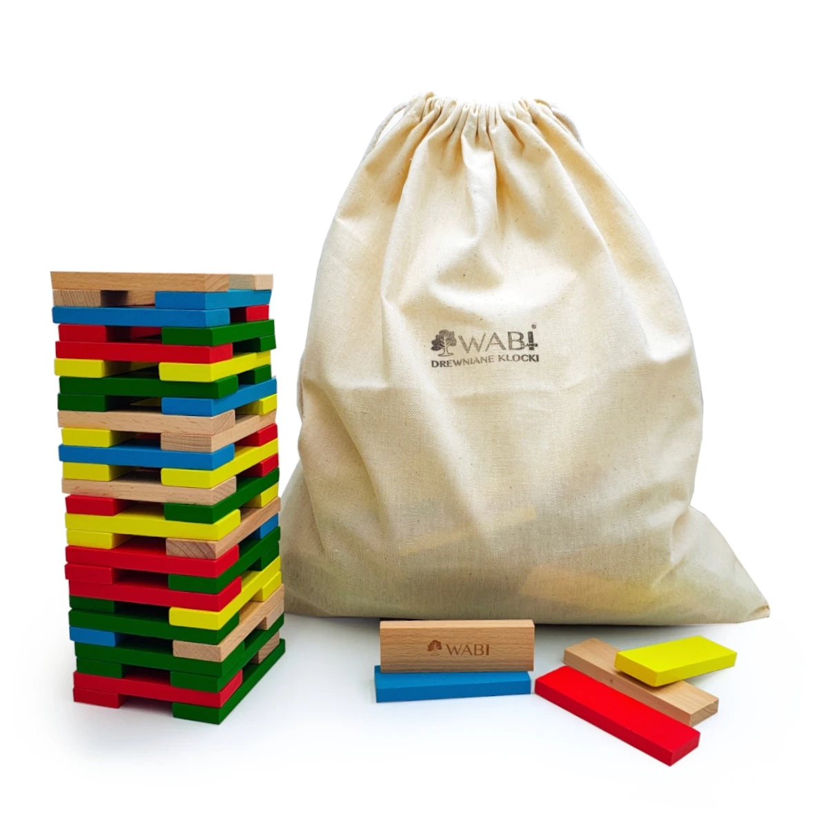 Drewniane klocki deseczki WABI Planks 8 cm 200 sztuk 3+ - Wabi