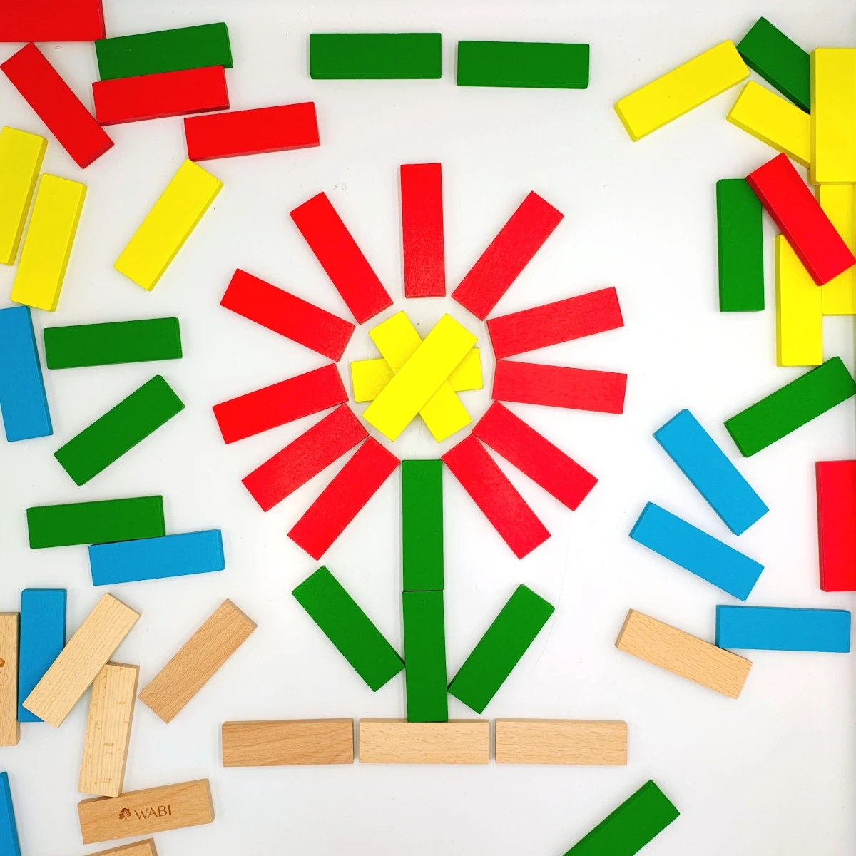 Drewniane klocki deseczki WABI Planks 12 cm 100 sztuk 3+ - miniatura 5