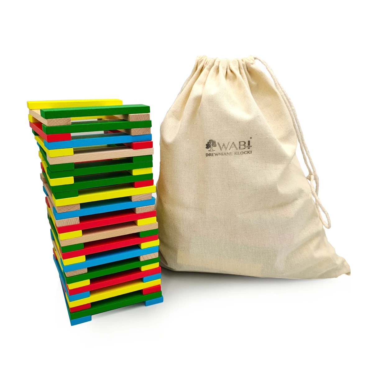 Drewniane klocki deseczki WABI Planks 12 cm 200 sztuk 3+ - Wabi