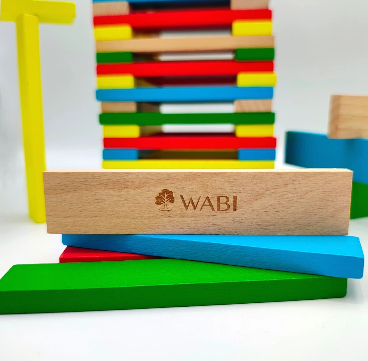 Drewniane klocki deseczki WABI Planks 12 cm 200 sztuk 3+ - miniatura 3