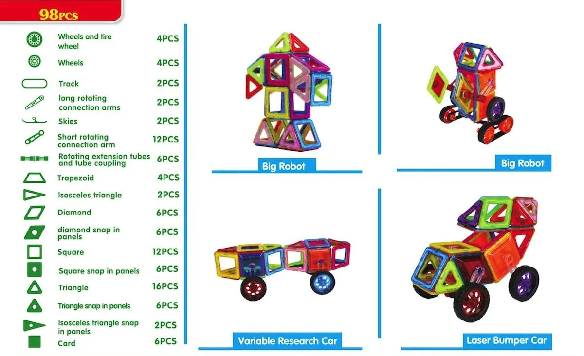 Magical Magnet 98 el. - Klocki Magnetyczne - miniatura 15