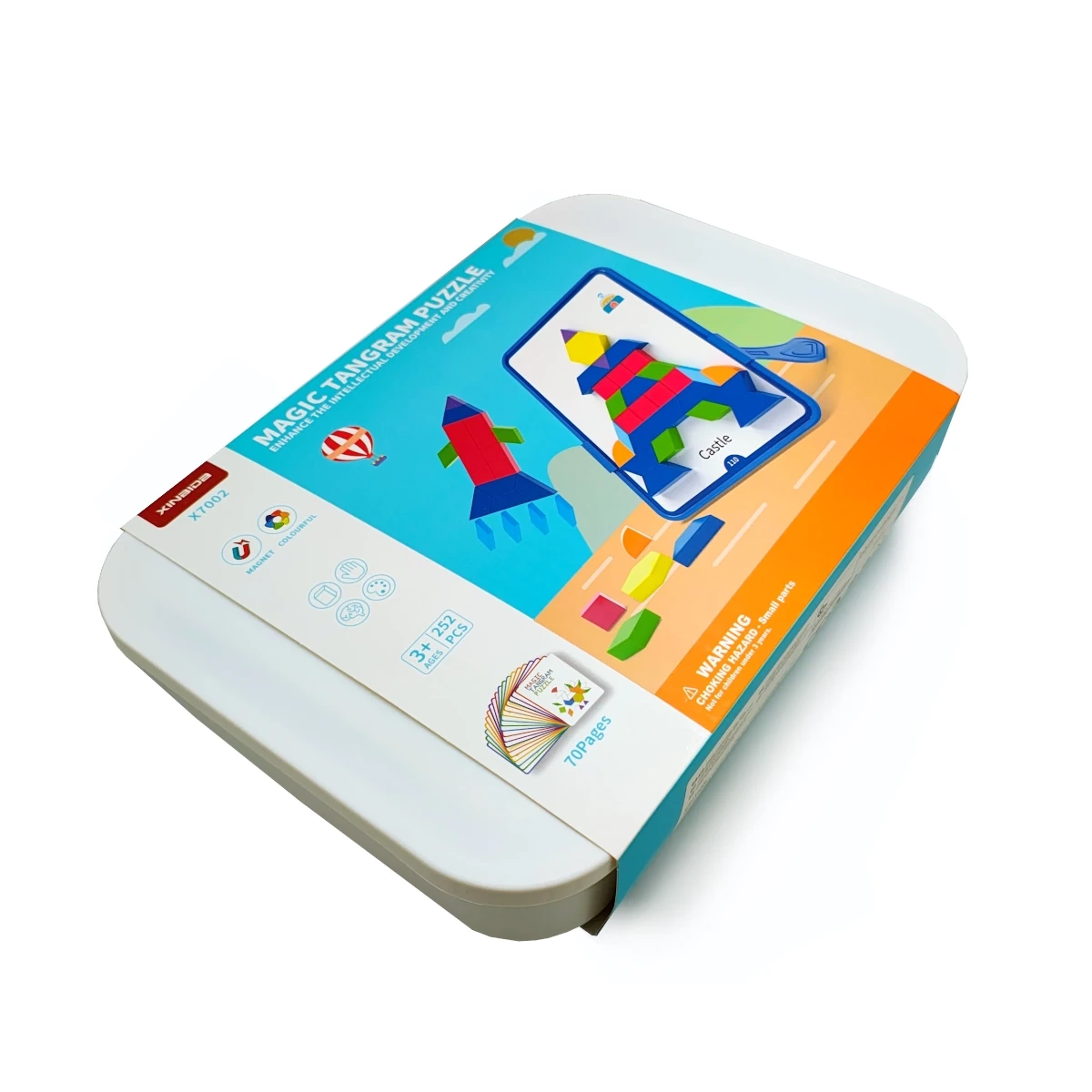 Magnetyczna mozaika klocki Tangram z tablicą - 252 el. + karty pracy - miniatura 8