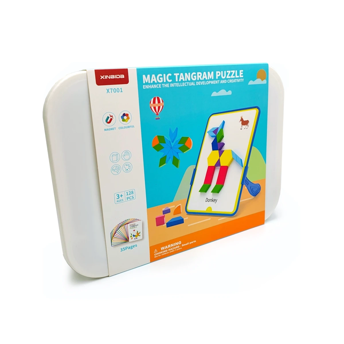 Magnetyczna mozaika klocki Tangram z tablicą - 252 el. + karty pracy - miniatura 10